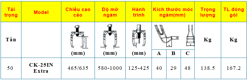 BỘ CẢO THỦY LỰC 50 TẤN CK-25IN EXTRA