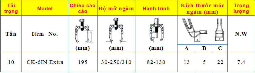 CẢO THỦY LỰC 10 TẤN CK-6IN Extra