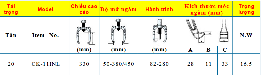 CẢO THỦY LỰC 20 TẤN CK-11INL