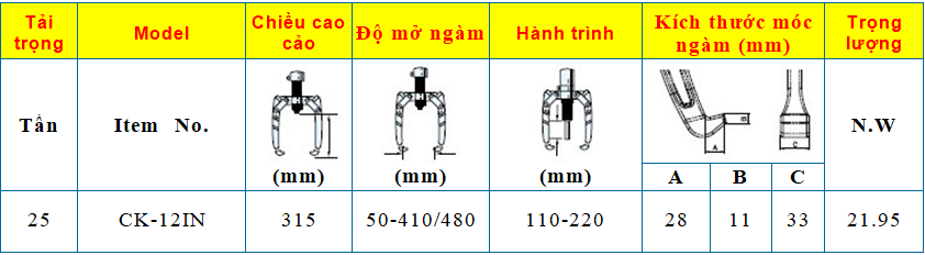 CẢO THỦY LỰC 25 TẤN CK-12IN
