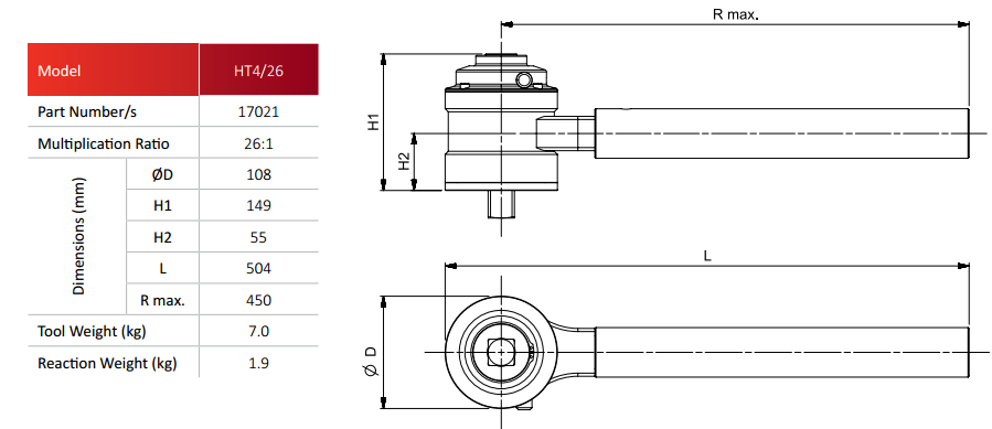 CỜ LÊ NHÂN LỰC HT4 4.500N.M