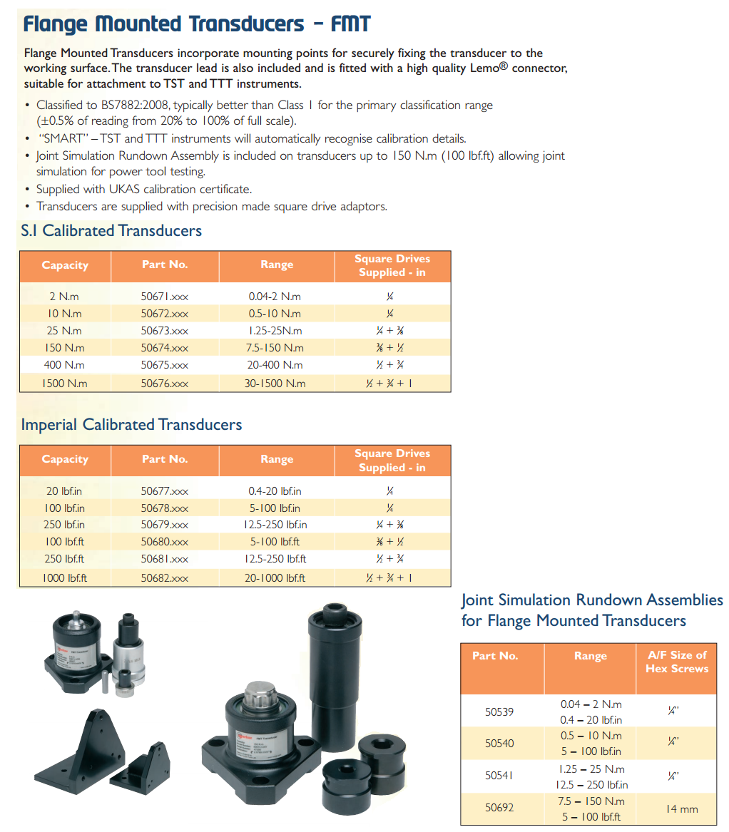 FLANGE MOUNTED TRANSDUCERS