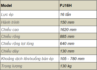 MÁY ÉP THỦY LỰC 16 TẤN