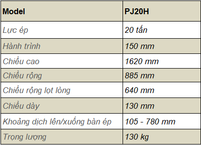 MÁY ÉP THỦY LỰC 20 TẤN