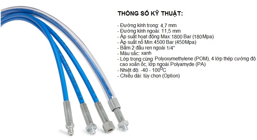 ỐNG DÂY THỦY LỰC 1800 BAR