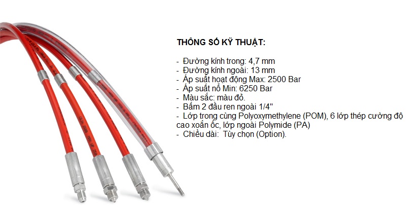 ỐNG DÂY THỦY LỰC 2500 BAR