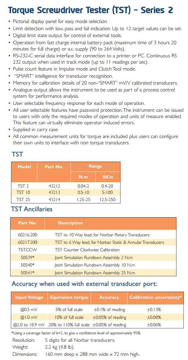 TESTER TORQUE WRENCH TST