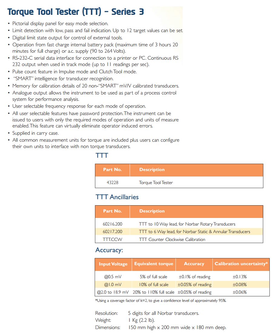 TESTER TORQUE WRENCH TTT