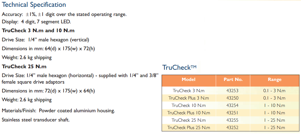 TESTER TRUCHECK 0.1-25N.M